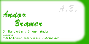 andor bramer business card